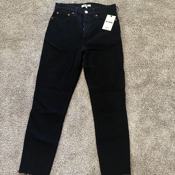 Re/Done Denim - Re/Done 90s high rise ankle crop black size 27